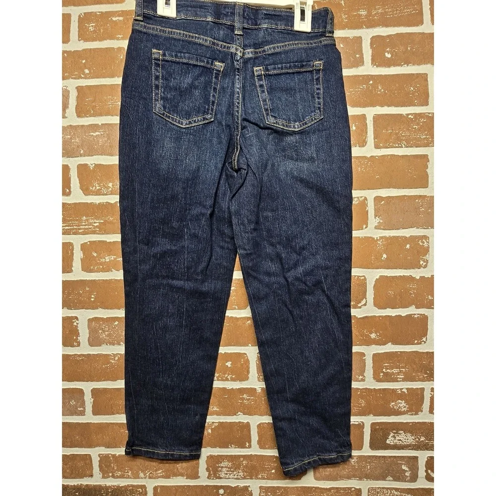 Cat & Jack Girls Jeans Sz 10 Straight Ankle Adjustable Dark Wash School Pants